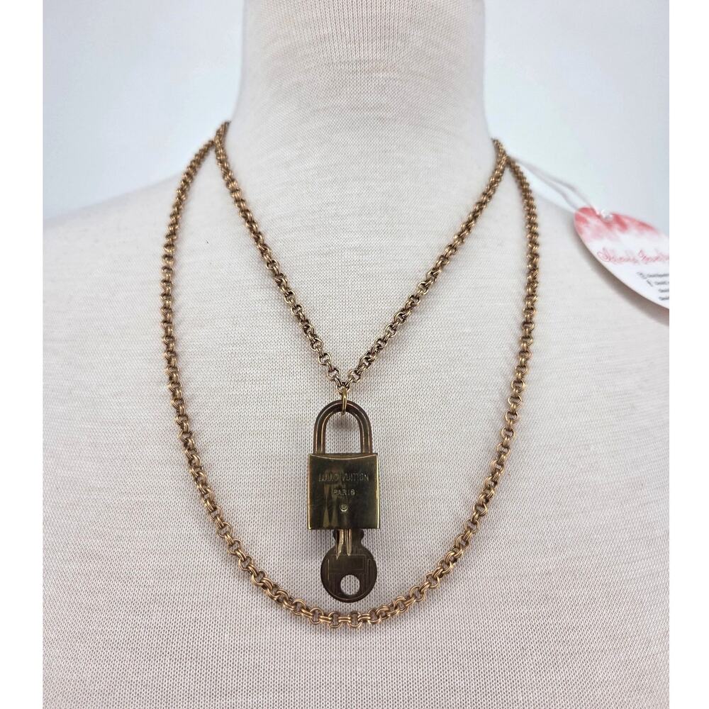 Idlewild Jewelry Couture Authentic Louis Vuitton Vintage Lock & Key Necklace